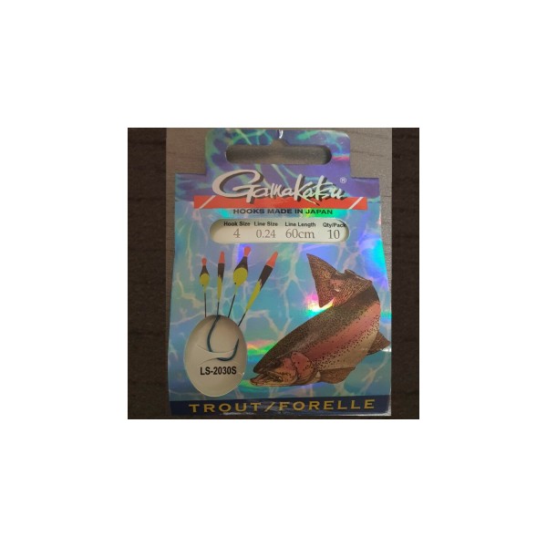 Gamakatsu Haki z Przyp. Trout 2030S r.6/0.22mm/60cm/10 szt.