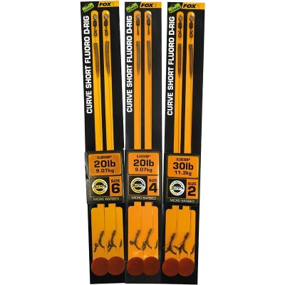 Fox Edges Curve Short Fluoro D-Rig Ready Rigs 2/30lb/2szt.
