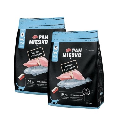 Karma sucha dla kota kurczak z pstrągiem #S 400g PAN MIĘSKO
