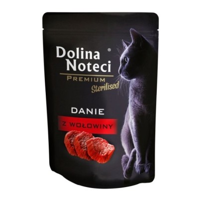 Karma dla kota danie z wołowiną sterylizowany szasz.85g  DOLINA NOTECI