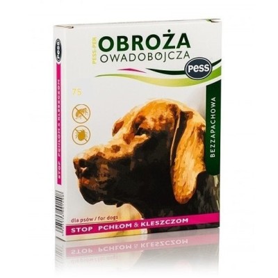 Obroża owadobójcza bezzapachowa dla psa 75cm PESS