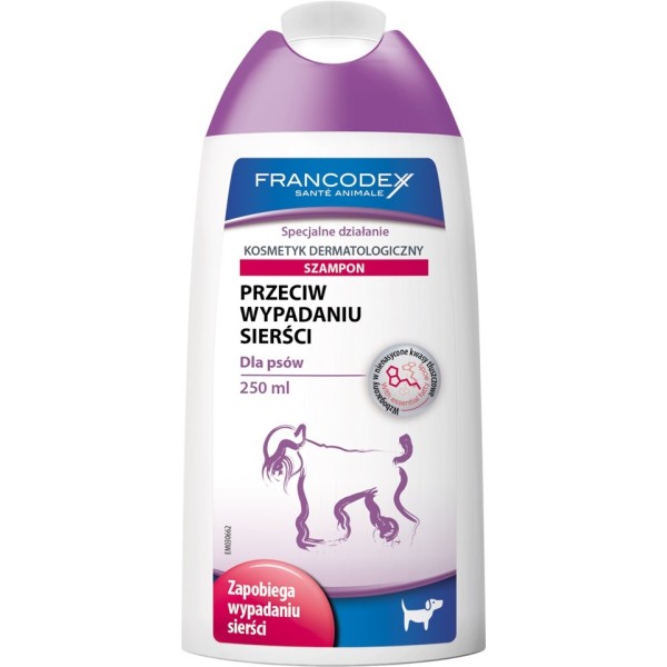 Szampon dla psa zapobiegający wypadaniu sierści , bez parabenów 250ml FRANCODEX
