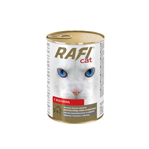 Karma dla kota RAFI kawałki z wołowiną w sosie 415g DOLINA NOTECI