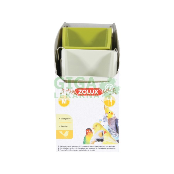 ZOLUX karmnik z żerdką do klatki dla ptaków M