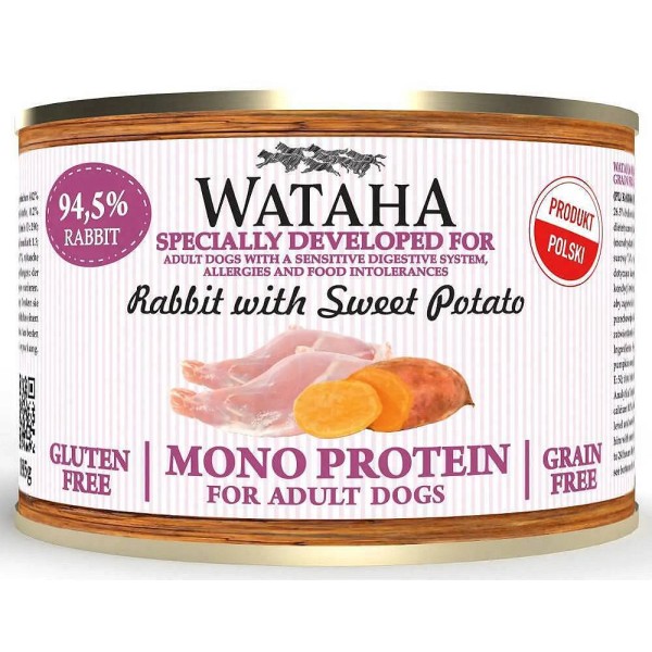 WATAHA Mono Protein pies królik z batatami 185g