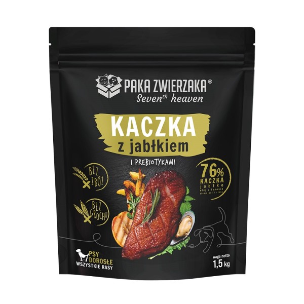 PAKA ZWIERZAKA karma sucha dla psa kaczka z jabłkiem M 1,5kg