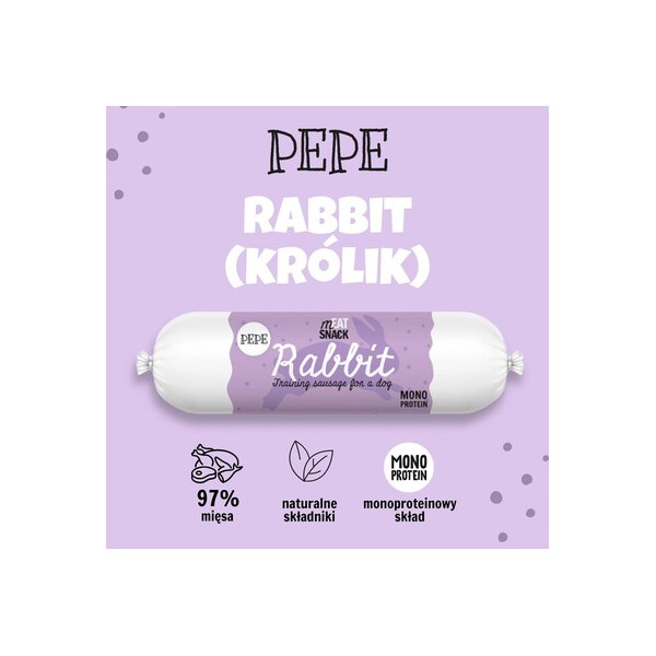 PAKA ZWIERZAKA kiełbaska PEPE królik 200g
